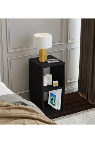 30 Cm Mdf Modern Siyah Komodin Çok Amaçlı Yan Sehpa