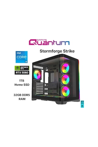 Quantum Gaming Stormforge Strike i5-14400F 32 GB 1 TB RTX5060 Masaüstü Oyuncu Bilgisayarı