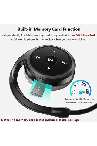 Kablosuz Bluetooth Kulaklık Katlanabilir Hafif Kulaklık Siyah