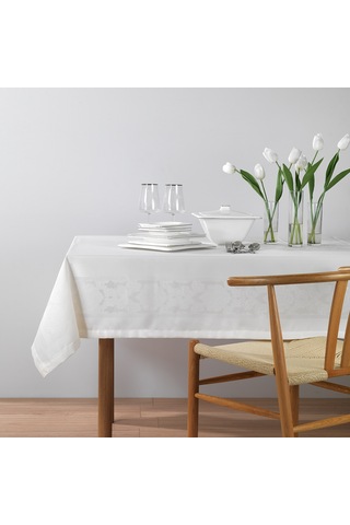 Schafer Home Amar Masa Örtüsü 150x220cm 1 Parça - Krem Krem