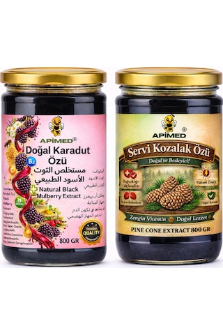 2 Li Set Servi Kozalak Özü 800 Gr + Karadut Özü 800 Gr Doğal Enerji Destekleyici