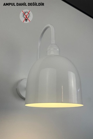 Nolvo Beyaz Renk Aplik Tekli Duvar Lambası Salon Koridor Restoran Dekoratif Aplikleri Beyaz