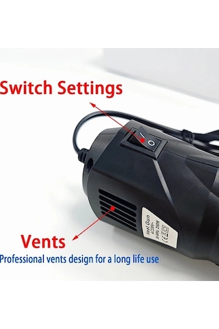 Createtech 220v Sıcak Hava Tabancası 250w Ekranlı B-only Kullanıcılar İçin Elektrikli Isıtıcı Us Pratiği 110v