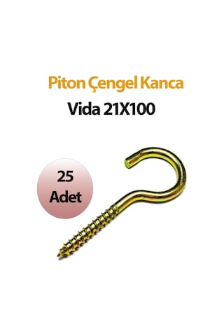 Er-sa Açık Piton Kanca Çengel Vida 21x100 25 Adet Diğer