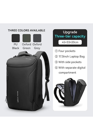 Mark Ryden Compacto Pro Çift Bölmeli Laptop Sırt Çantası Mr9031y Sj07 Gri Siyah
