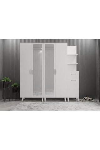 Melodi Portmanto Vestiyer- Beyaz 225 cm