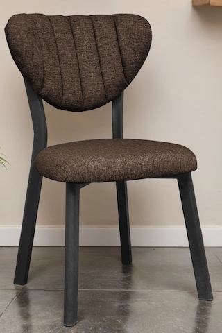 Nemeron Mutfak Masa Sandalyesi Kafe Restoran Yemek Odası Çizgili Yarmalı Sandalye Silinebilir - Yeşil Kahverengi