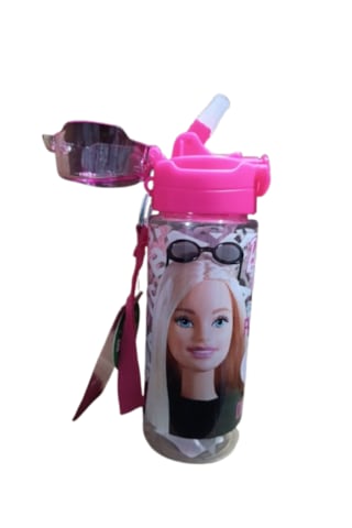 Wiggle 3410 Barbie Tritan Matara 500 Ml, Kapak Kilitli,pipetli Lisanslı Üründür. Koyu Pembe
