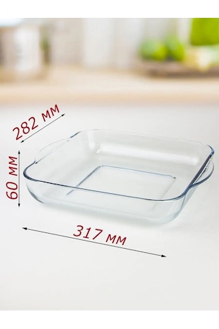 Borcam Cam Kare Fırın Kabı 28 Cm 144537171 Beyaz