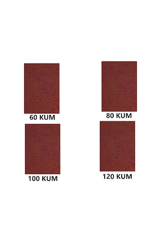 Su Zımparası, Yumuşak Kağıt, Yüksek Kalite 23x28 Cm 60,80,100,120 Kum 4 Parça