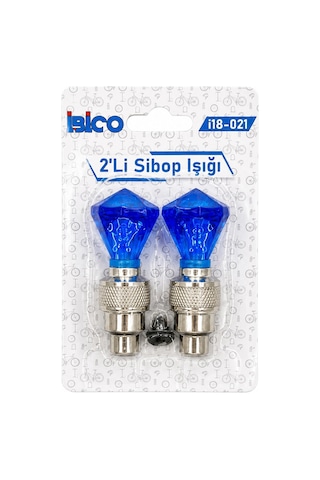 2pcs Mavi Elmas Kesim Prizma Model Sibop Işık Pilli Bisiklet - Motor - Araç Hareket Sensörlü İ18-021 Çok Renkli
