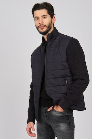 By Serco Erkek Kolları Örme Mont 0622641 Lacivert-Lacivert