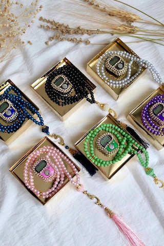 Taşlı Zikirmatik Ve Tesbihli Mevlid Seti 20'li T302 Çok Renkli