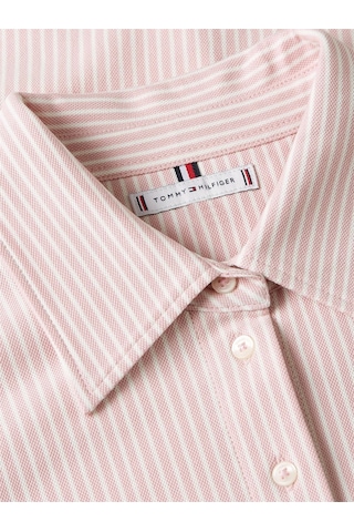 Tommy Hilfiger Pıque Strıpe Rlx Shırt Kadın Pembe Uk Gömlek - Ww0ww47878