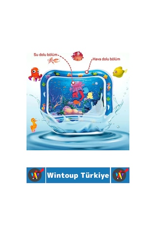 Özel Üretim Bpa Free Bebek Aktivite Oyuncağı Emekleme Zamanı Yatak Minder Renkli Su Oyun Matı Mavi