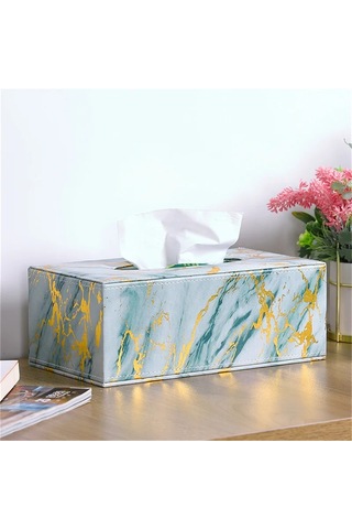 Mermer Desen-pu Deri Doku Kutusu Dikdörtgen Peçete Tutucu Pompalama Kağıt Vaka Dağıtıcı Ev Ofis Araba Dekorasyon Için