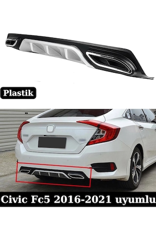 Civic Fc5 Difüzör Fc5 Amg Difizör Kare Egzoz Görünüm 2016-2021