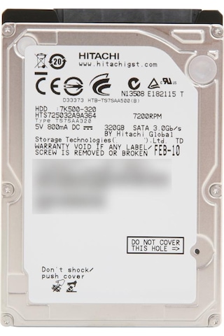 Hitachi-Hikoki HTS725032A9A364 2.5" 320 GB 7200 RPM SATA HDD