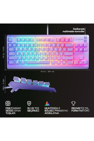 Steelseries Apex 3 Tkl Rgb Suya Ve Toza Dayanıklı Türkçe Gaming K