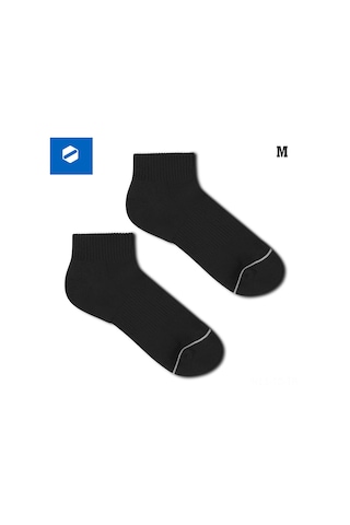 Skycity Antibakteriyel Spor Çorapları - Yüksek Kaliteli Pamuklu, Akıllı Ağ Desenli, Teri Emici, Ayak Bileği Koruyucu, Siyah M Beden Siyah