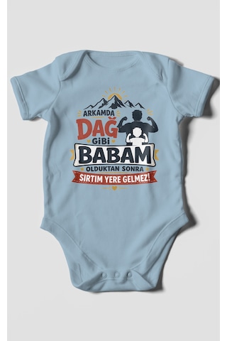 Morivokids Babaya Özel Kısa Kollu Bebek Body %100 Pamuk Zbn209-kk Bebe Mavisi