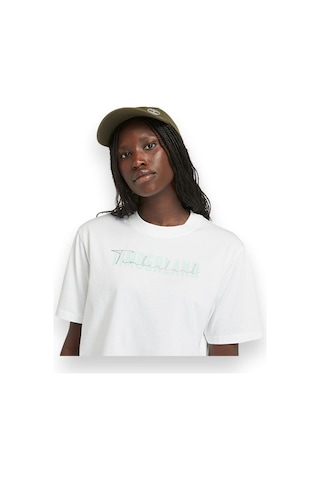 Timberland Tb0a5vs3 Cropped Sleeve Tee T Beyaz Kadın T-shirt
