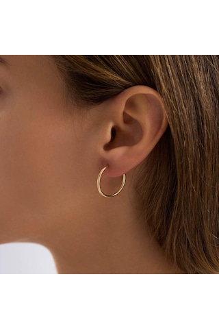 14k Altın Halka Küpe 1,2 Mm 1.8 Cm Gizli Kilit T14303 Renkli