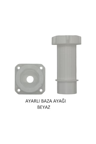 Ayarlanabilir Plastik Baza Ayağı 10-15 Cm, Beyaz, Çok Amaçlı Dolap Ayağı 1 Adet Beyaz