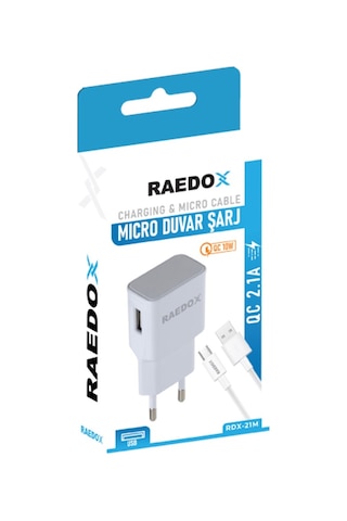 Raedox 10.5w 2.1a Micro Usb Şarj Seti Raedox 10.5w 2.1a Micro Usb Şarj Seti