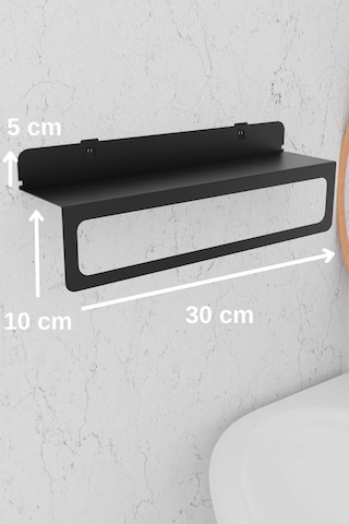 Risingmaber Siyah Ultra Güçlü Yapışkanlı Metal Raflı Havlu Tutucu, Raf Metal Havlu Askılığı Mt93s Genel
