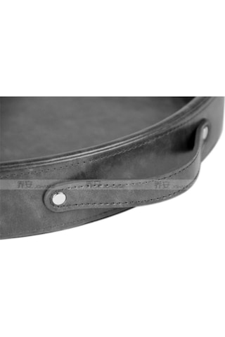 Avrupa Retro Yuvarlakvintaj Ekmek Tepsisi Ev Dekorasyon Bahçe Restoran Masa Fotoğraf Çekimi Depolama Tepsileri Gri Ahşap - Gri