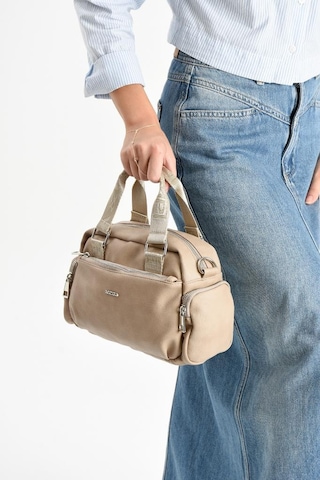 Suni Deri Kadın Omuz Çantası 25 17 Cm Çapraz Askılı Postacı Çanta Mega Bag Vegan Deri Kol Çantası Krem