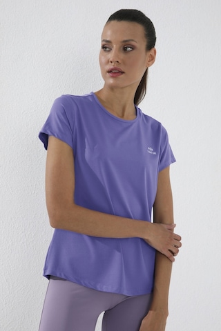 Eflatun Basic Kısa Kol Standart Kalıp O Yaka Kadın T-shirt - 97144 Eflatun