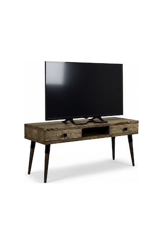 Masif Ahşap Tv Ünitesi 150 Cm İskandinav Stil, Doğal, 2 Çekmeceli Ve 1 Raflı Modest Tv-150 Cz Ceviz