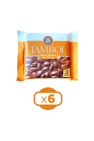 Kahve Dünyası Tambol Sütlü Çikolata Bademli 6 x 77 G