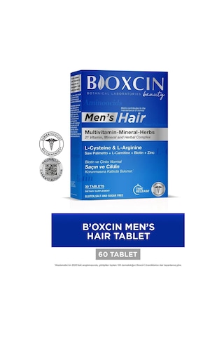 Bioxcin Mens Hair 30 Tablet - L Arginin Biotin Saw Palmetto L Carnitine Çinko L Sistein Keratin Bakır Iyot.