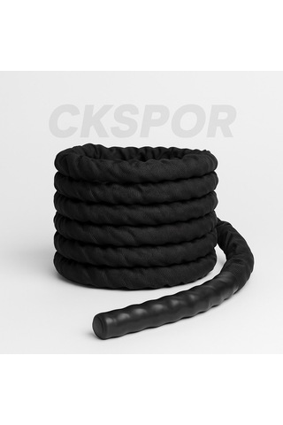 Ckspor Dayanıklı Kılıflı Antrenman Halatı 10 Metre 36 Mm Battle Rope Crossfit Dayanıklılık Güç Antrenmanı