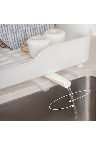 Porsima Akl-060 Beyaz Lüks Tabaklık Bulaşıklık Su Akıtma Kanallı Beyaz