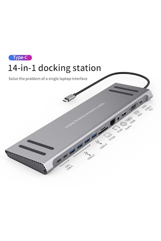 Ultratekno 14 İn 1 Stand Özellikli Type-c Hub Port İstasyonu