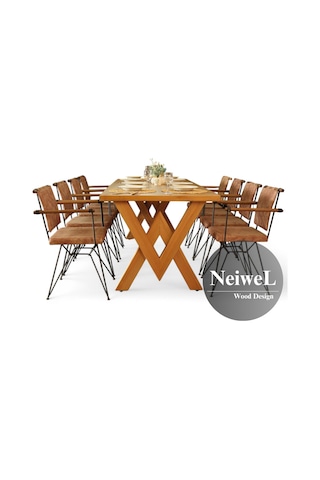 Neiwel Vera Doğal Ahşap Yemek Masası-70-100 Açık Ceviz