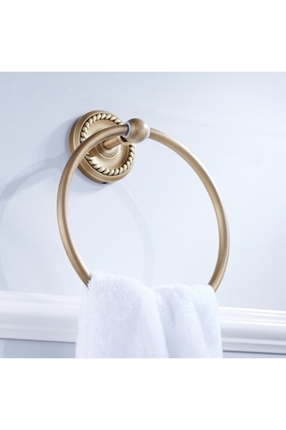 Fause Daire Havluluk Vintage Antik Pirinç Antik