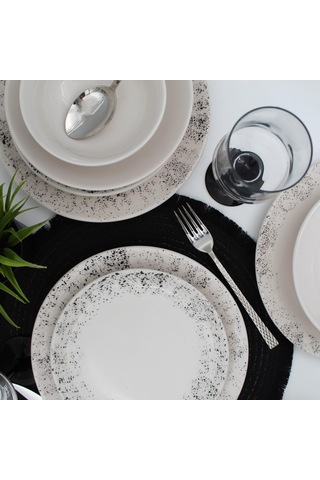 Spot 48 Parça Yemek Takımı Siyah