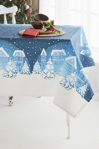 Ays Home Mavi Christmas Yılbaşı Yemek Masa Örtüsü