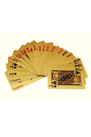 Schulzz BossVegas Euro Şeklinde Su Geçirmez PVC Altın İskambil