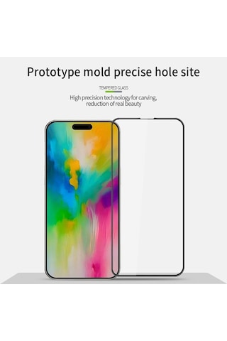 Apple Uyumlu iPhone 16 Plus İle Ekranı Tam Kaplayan Eks Temperli Kırılmaz Cam Ekran Koruyucu