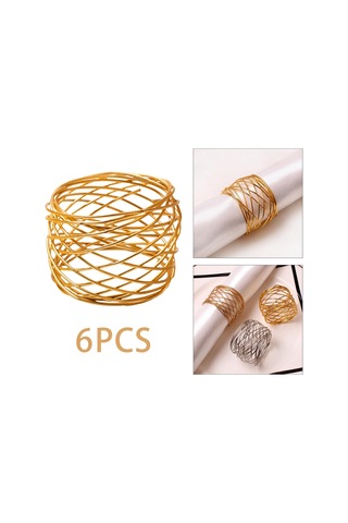 Homyl 6x El Sanatları Peçete Halkaları Parti Yemek Altın Altın