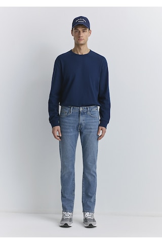 Mavi - Hunter 90lar Puslu Vintage Açık Mavi Jean Pantolon 0020289268 Koyu Mavi