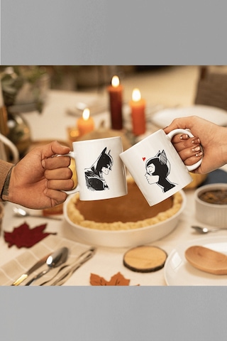 Catwoman Ve Batman Sevgili/çift/arkadaş 2'li Kupa Bardak Seti
