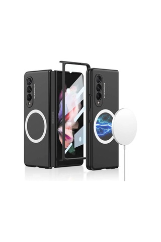 Galaxy Uyumlu Z Fold 3 Kılıf Wireless Şarj Özellikli Zore Kıpta M-safe Kapak