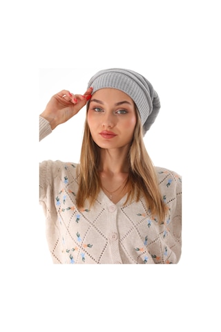 Kadın İpli Gri Bere Gri